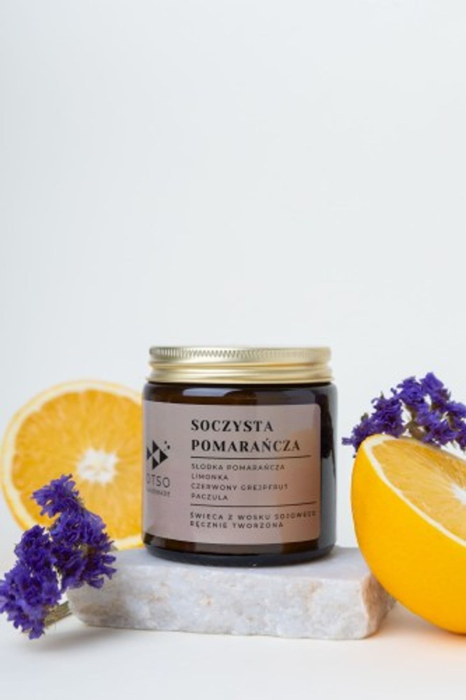 Świeca sojowa Soczysta pomarańcza - świeca sojowa zapachowa - 120 ml